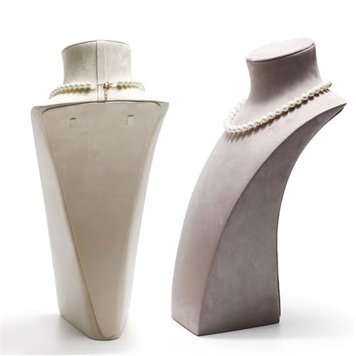 Jewelry Holder Pearl Necklace Jewelry Rack Display Props High-end Light Luxury Vertical Portrait Model Jewelry Display Stand Jewelry Display - color: Gris