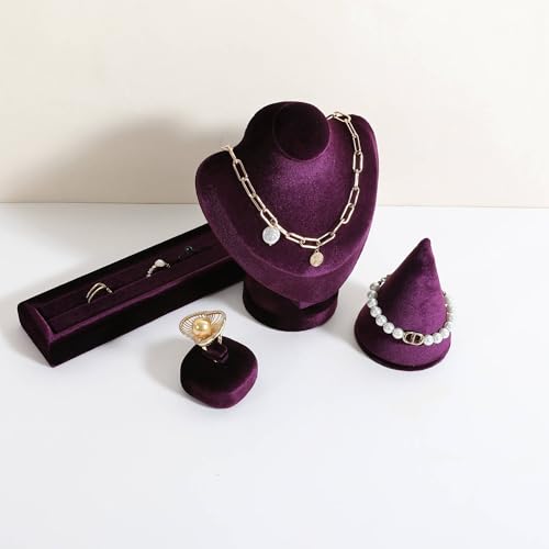 Cone Bangle Display for Jewelry, Cute Watch Holder Stand, Velvet Bracelet Display for Selling, Jewelry Storage Organizer【Purple】 - color: Purple