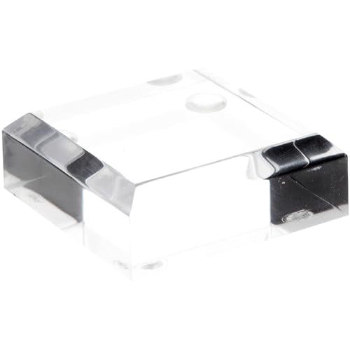 Plymor Clear Acrylic Square Beveled Display Base, 2" W x 2" D x 0.75" H - size: 2" x 2" x 0.75"
