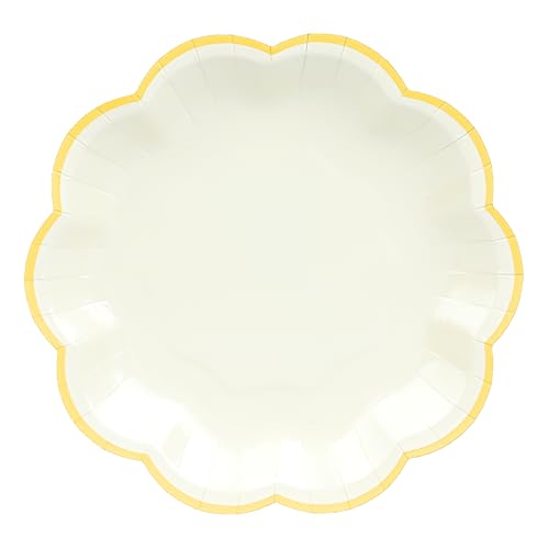 AimFun Beige Party Plates Cream Dessert Paper Plates 7inch Gold Foil Scalloped Edge Disposable Cake Plates for Tea Party Birthday Bridal Baby Shower Wedding Party Supplies (48, Beige) - color: Beige