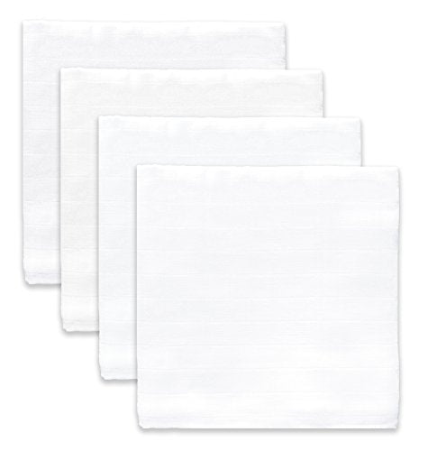 SwaddleDesigns Cotton Muslin Swaddle Blankets, Set of 4, Receiving Blankets for Baby Boys & Girls, Best Shower Gift, 46x46 inches, Pure White - color: Pure White