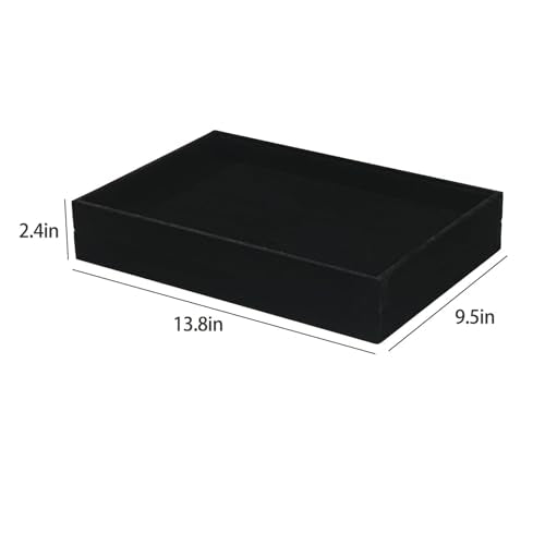 2pcs/Set Velvet Jewelry Tray, Grids Large Storage Tray for Bracelet Bangle Beads Display, Jewellery Organizer Box Tray for Home Drawer or Shop Store Selling Show (Black Velvet) - color: Black, size: 1 Grid
