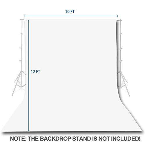 EMART 10x12 ft White Backdrop for Photography, Large Party Photo Background Curtain Drapes, Washable Polyester Fabric Back Drop Screen Sheet for Birthday Video Studio Portrait Photoshoot - color: White, size: 10x12ft