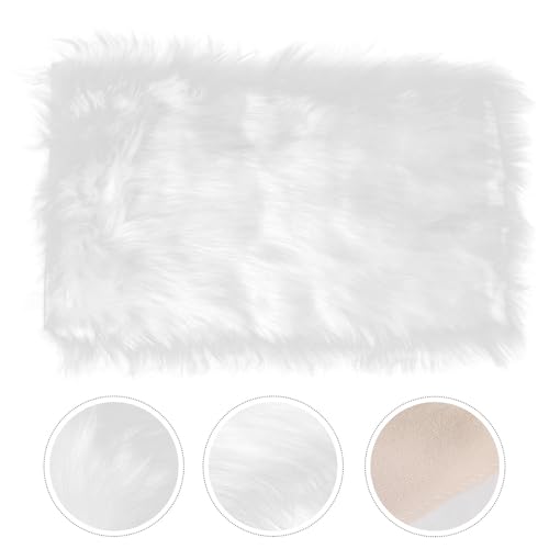 Luxshiny Fluffy Nail Background Fabric for Photography, Plush Mesh Backdrop for Nail Salon Photo Studio, White Soft Texture Flat Lay Photo Prop for Manicure Display