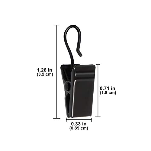 50pcs Awning Light CurtainClips Stainless Steel Curtain Clip Hooks Curtain Hooks BulldogClips siding Clips for Hanging Tablecloth TowelClips for Camping Tents Home Decoration Photos Art Craft - color: Black, size: 50 PCS