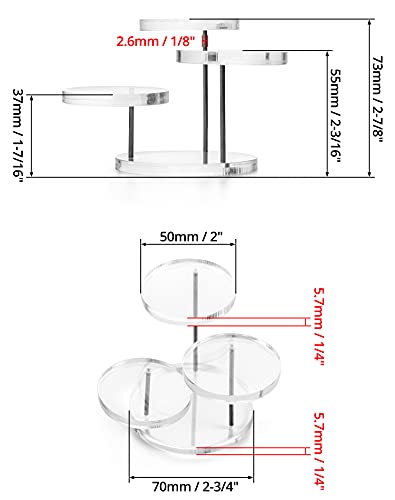 QWORK Round Acrylic Products Display Riser Stands, 3 Tier Jewelry Display Stands for Rings Earrings,Mini Figurines, Clear, 2 Pack - color: Clear, size: 3 Tier, 2 Pack