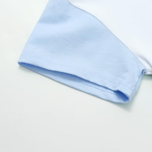 Bafeicao Baby Boy Girl Bubble Romper Color Block Short Sleeve T Shirt Newborn Summer Bodysuit - color: Blue, size: 0-3 Months