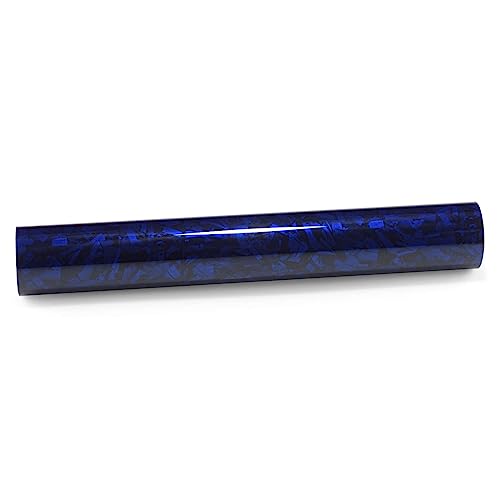 12"x60" (1FTx5FT) Royal Blue PET Marble Forged Carbon Fiber Textured Gloss Vinyl Wrap Auto Car Sticker Decal Film Sheet Bubble Free Air Release Technology with Tool Kit - color: Royal Blue, size: 12"x60" (1FTx5FT)