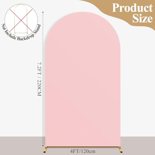 Ledido Wedding Arch Backdrop Cover 7.2FT Arch Covers Fitted Stretchy Spandex Round Top Stand Backdrop Cover for Wedding Banquet Ceremony Birthday Party Baby Shower Event Decoration,Pale Pink - color: Pale Pink, size: 7.2FT