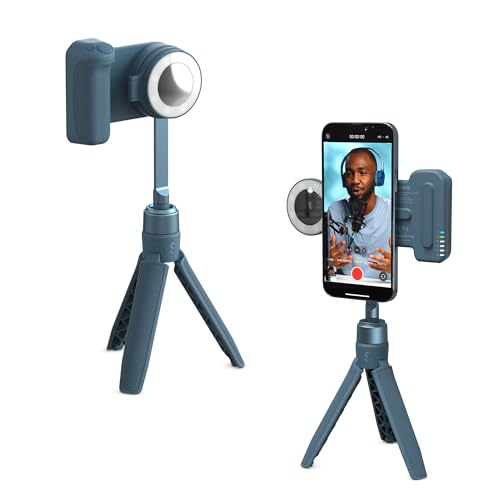 ShiftCam SnapGrip Creator Kit for Content Creators – Includes SnapGrip, SnapLight, Tripod SnapPod – Vlogging Kit for iPhone & Android – Magnetic Mount | Blue Jay - color: Blue Jay