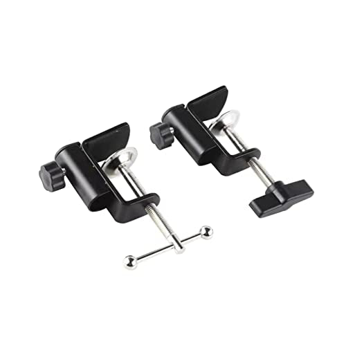 Desk Table Mount Clamps, 4 Pack Universal Desk C-Clamp with 1/2" Thread Hole for Swing Arm Magnifying Desk Lamp Microphone Camera (B) - size: B