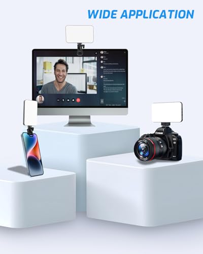 5000 mAh Portable Selfie Light for iPhone: Rechargeable Phone Fill Lights, Ring Light for Camera Picture, Makeup Photo, Video Conferences, Laptop Use, Zoom Meetings, TikTok, Vlog Photography - color: White