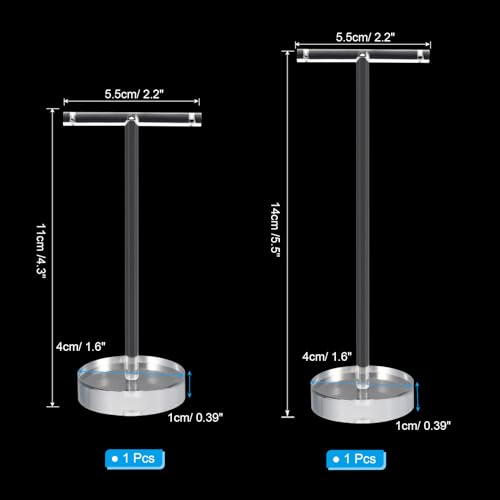 PATIKIL Earring Display Stands,2pcs Acrylic Earring Holder Earring Stands Storage Organizer Necklace T Rack for Jewelry Photography Necklace,Transparent - color: Transparent