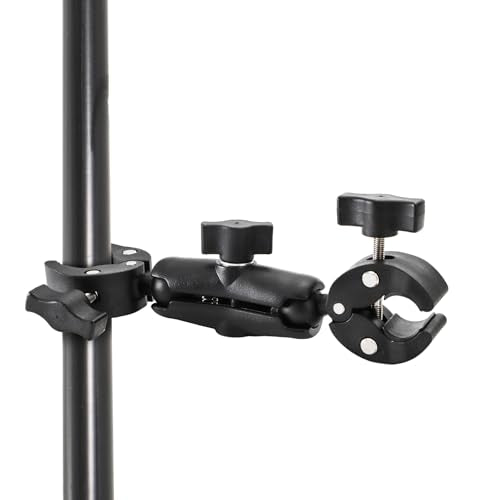 Foraineam Double Mount Camera Clamp Bracket, Umbrella Mount Motorcycle Bike Handlebar Clamps, Super Clamp Monitor Magic Arm, Crab Plier Clip for Desktop, Wagon, Selfie Stick, Photo Studio Light Stand