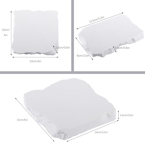 3pcs Irregular Gypsum Backdrops, 12×20 in Flat-Lay Background Props for Product Photo, Matte Fake Wall Texture, Instagram Flatlay Board, Small Still-Life Table Top, Lightweight PVC
