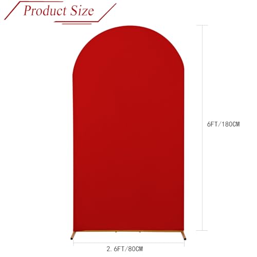 bricia Wedding Arch Backdrop Stand Cover, 6FT Double Sided Stretchy Arch Cover Fitted Wedding Birthday Party Banquet Decoration (Red 72''Lx31.2''W) - color: Red, size: 6FT