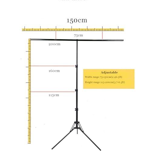 5x6.5ft Portable Backdrop Kit with Stand - Includes Carry Bag & Clamps, Foldable Green ScreenBackground for Streaming, Video Recording, Zoom Meetings, Photography - color: T-Stand