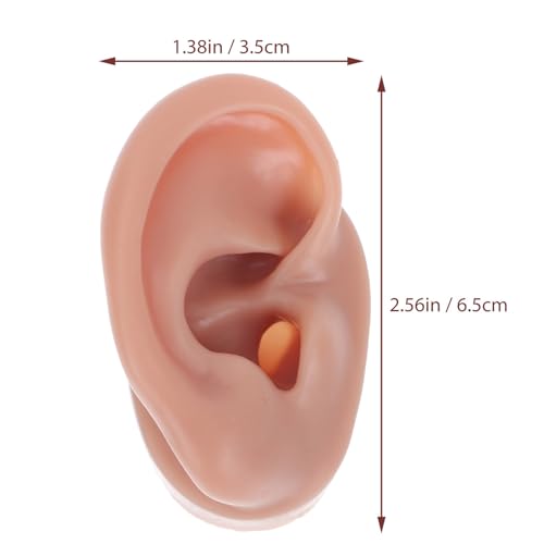 Balacoo Soft Silicone Artificial Ear Model Pair for Piercing Practice and Medical Teaching, Realistic Flexible Left Right Ear Props for Auricular Therapy and Anatomy Display