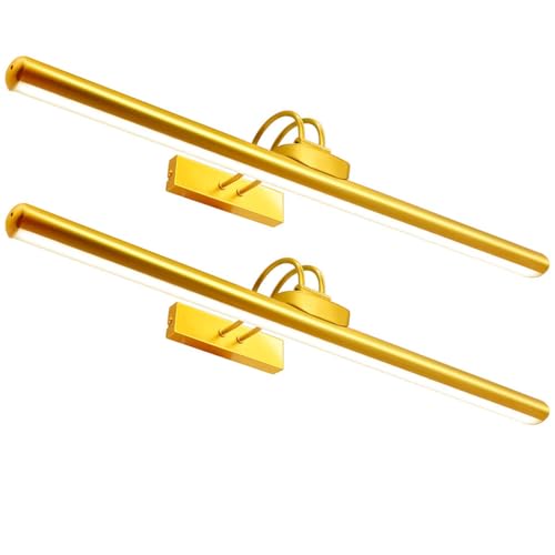 26" Wireless Picture Lights, Rechargeable Battery Art Display Light with Remote Control, Dimmable/Timer Off Dartboard Light, 3 Lighting Modes Full Metal Painting Display Lights (Gold-2 Pack) - color: Gold-2 Pack
