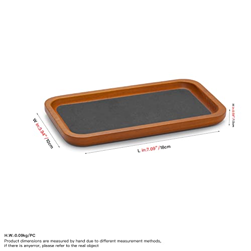 Solid Wood Jewelry Display Flat Tray for Rings Earrings Necklace Bracelet, Jewelry Photograph Display(Grey,M) - color: Grey, size: 18 * 10 * 1.5cm