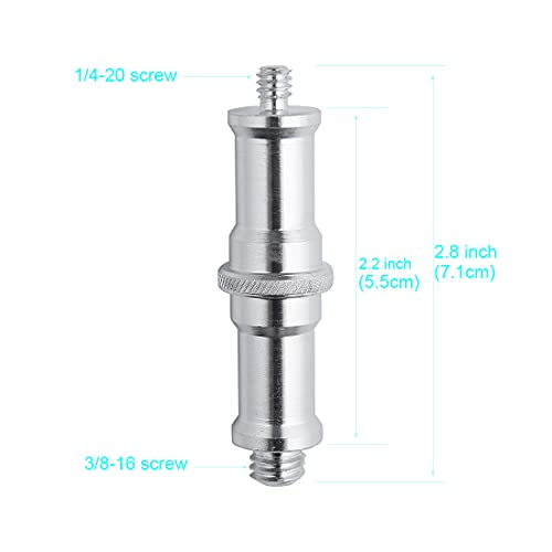 AngelReally 3-Pack 1/4 to 3/8 Inch Aluminum Alloy Metal Male Convertor Threaded Screw Adapter Spigot Stud for Studio Light Stand, Hotshoe/Coldshoe Adapter, Ball Head, Wireless Flash Receiver, Trigger - style: 3-Pack 1/4 to 3/8 Inch Screw
