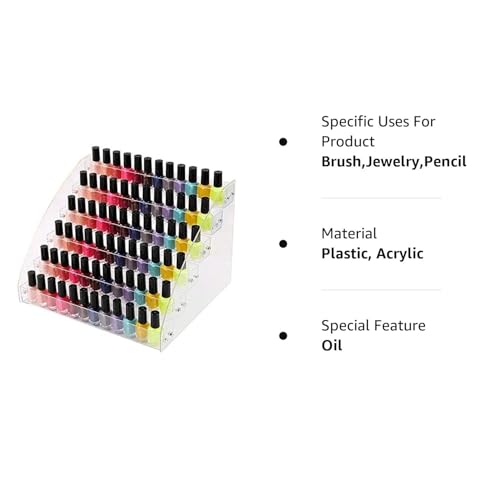 6 Tiers Acrylic Essential Oil Display Rack Nail Polish Organizer Plastic Collection Container for Paints Dropper Bottle Makeup Tabletop Desktop Retail Store Shelf Storage Case Stand Fair Show Holder - size: 6 Floors