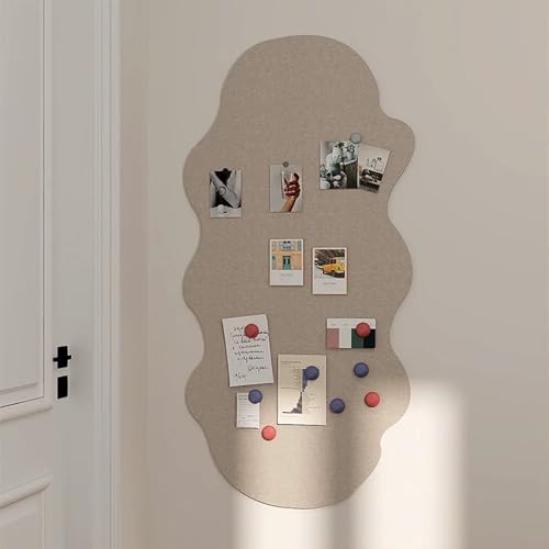 Cute Bulletin Board for Walls 34'' x 17'' Push Pin Board,Cloud Vision Boards Picture Board for Photos Decorative Cork Board for Office Felt Bulletin Board with 15 Push Pins (Cloud - Shallow Coffee) - color: Cloud - Shallow Coffee