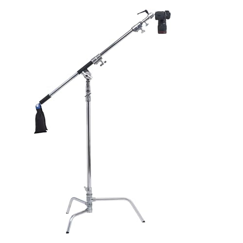 Kupo 40" C-Stand Overhead Shooting Kit 4, Professional Overhead Rig with Turtle Base and Steel Baby Boom for Photography and Video Flat Lay Studio and Location Production Workflows (KS744412) - color: Silver, size: Overhead Shooting Kit 4