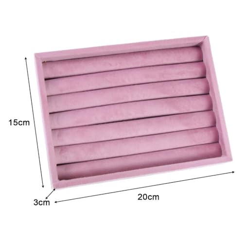 DYNWAVE Jewelry Organizer Jewelry Drawer Insert High End Velvet Jewelry Display Holder Jewelry Storage for Home Gifts for Girls Women - color: Pink Rings Tray