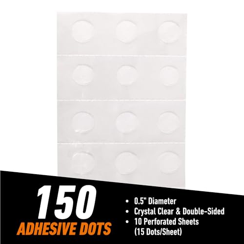 Gorilla Permanent Adhesive Dots, Double-Sided, Clear, 0.5" Diameter, 150 Pieces (Pack of 3) - No Mess, Photo Safe - size: 3 - Pack