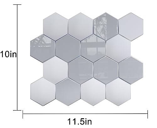 New Upgrade Premium Hexagon Peel and Stick Tile Backsplash,Matte Grey Waterproof Stick on Backsplash, Self-Adhesive Marble Tiles for Kitchen,Bathroom and Bedroom,10-Sheet. - color: Matte and Glossy Grey