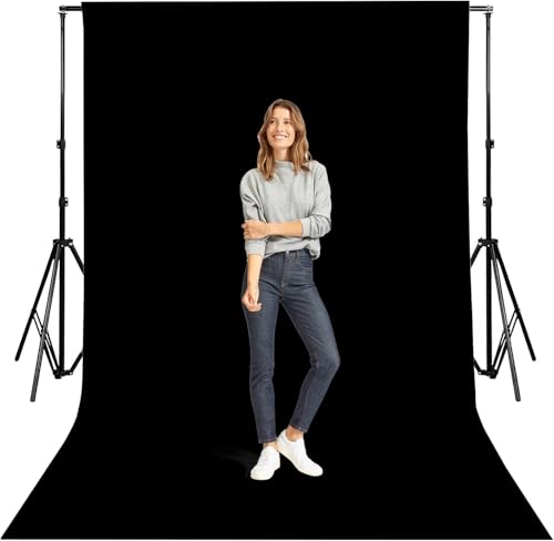 10x7Ft Back Drop Black Photoshoot Backdrop Cloth for Photography, Large Backdrops Polyester Fabric Pure Black Photo Stage Backdrop Curtain for Portrait Photoshoot Party Screen Video Photo Backdrop - color: Black, size: 10 x 7 ft
