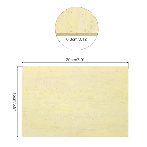 MECCANIXITY Stained Glass Sheet Mosaic Tile 7.9 Inch x 5.9 Inch Apricot Stained Glass Sheets for Crafts DIY, Art Project - color: Apricot