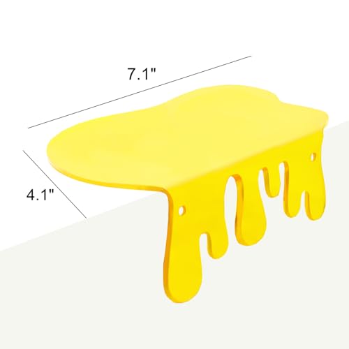 SetGame 2-Pack Acrylic Small Wall Shelves - 7 Inch Floating Shelf for Walls, Home Wall Display Ledges for Storage, Room Décor, Small Album & Items Organizer Display Dripping Wall Decor - color: Yellow, size: 7 Inch