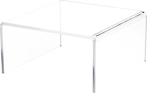 Plymor Clear Acrylic Short Square Display Riser, 4" H x 8" W x 8" D (1/4" thick) - size: 4" x 8" x 8"