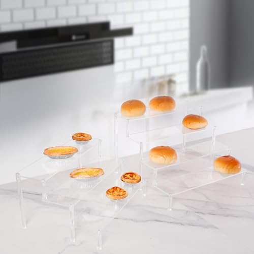 Acrylic Display Stand Risers, 5 Tier Perfume Stand Organizer, Clear Cupcake Stand Holder, Large Shelf Risers for Figures, Display Shelf for Collectibles, Dessert Shelves for Decoration and Organizer, Tabletop Use (1PACK 5-layer transparent) - size: 1PACK