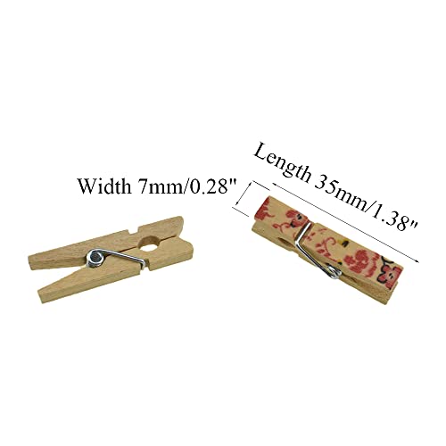 HAHIYO Colorful Painted Wooden Clothes Pins Clothespins Small Aviod Fall Apart 1.38 Inches Length 50 Pack Strong Springs No Rust No Discoloration for Laundry Bathroom DIY Craft Photos Food Opened Bags - size: Colorful Painted 1.38 inches 50 Pack