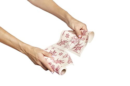 MY DRAP Luncheon Napkins 20 x 20 cm / 7.8" x 7.8" - (12 Per Roll, Recycled Cotton Natural Classic Xmas) - color: Recycled Cotton Classic Xmas