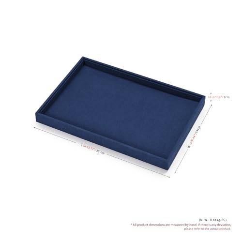 Microfiber Jewelry Tray Stackable Jewelry Drawer Organizer Trays Necklace Bracelet Holder for Necklace Bracelets Watches Perfume Organizer (Blue) - color: Blue, size: 1 Grid
