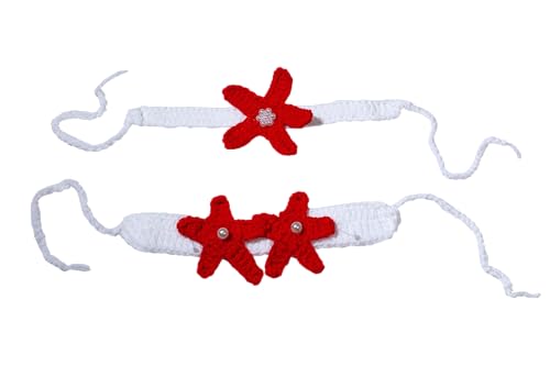Matissa Newborn Baby Girl/Boy Crochet Knit Costume Photography Prop Hats Outfits - color: Red
