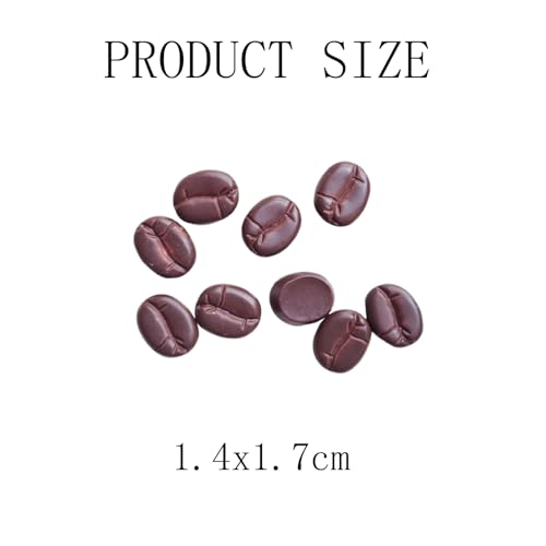 100pcs Artificial Coffee Beans Resin Simulation Fake Coffee Beans for Home Kitchen Cafe Shop Cabinet Display Photography Prop Mini Coffee Tiered Tray Decors