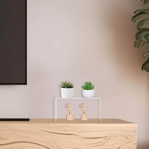 RattanView 2 Pcs 9 Inch Large Acrylic Risers Display Stands 5 mm Thick Acrylic Shelf Riser Showcase for Collectibles Jewelry Cupcakes Food Figures Perfume Cabinet (Clear) - color: Clear, size: 9 Inch, 5 mm