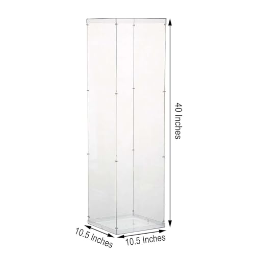 Efavormart 40" Clear Acrylic Display Box, Lucite Wedding Column for Centerpiece with Interchangeable Lid and Base, Transparent Pedestal Riser for Modern Party Decor Celebrations - color: Clear, size: 40"
