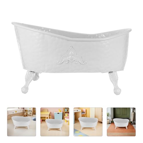 UKCOCO Newborn Photo Prop Bathtub: Baby Photography Prop for Photoshoot, White Iron Bathtub for Baby Photo Shoot, 19. 7 X 14. 2 X 11. 4 Inch