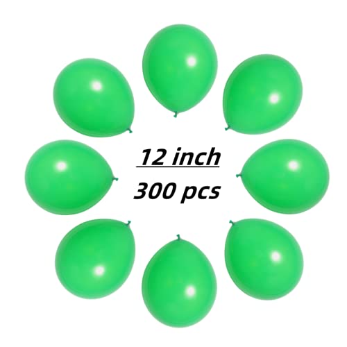 300 Pack Green Balloons 12 inch Green Latex Party Balloon Bulk for Various Party Events Decorations - color: Green, size: 12 inch