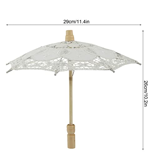 Joyzan Wedding Lace Parasol, Vintage Bride Umbrella Small Embroidery Flower White Decoration Mini Decorative Chinese Tiny Gift Lady Costume Party Romantic Photography Photo Prop Cosplay Decor 10inch - color: ??¡ì????¡§¡é