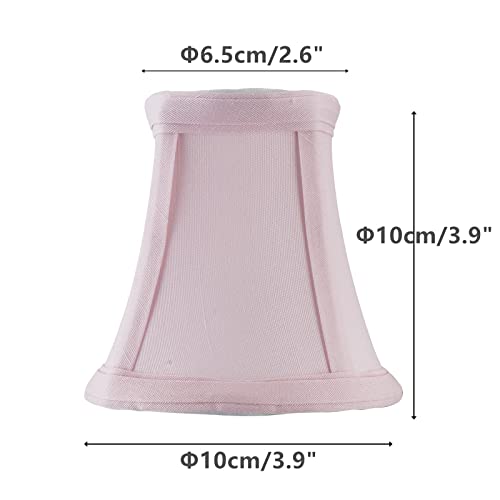 EFINEHOME Mini Lamp Shade Clip On Bulb for Candelabra Bulbs- Barrel Fabric Shade ONLY for Candle Bulbs Chandelier Wall Lamp DIY Lighting Accessories (1, Pink) - color: Pink