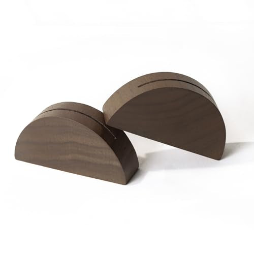 UNIQOOO 10 Set 2" Arch Walnut Wood Stand with Cards |1.2mm Slot, for Name Cards, Solid Wood Place Card Holder, Photo Display Stand | for Event Decor, Retail Shop, Cafe Restaurant Menu, Business Card, Name Tag - color: Acrh Walnut