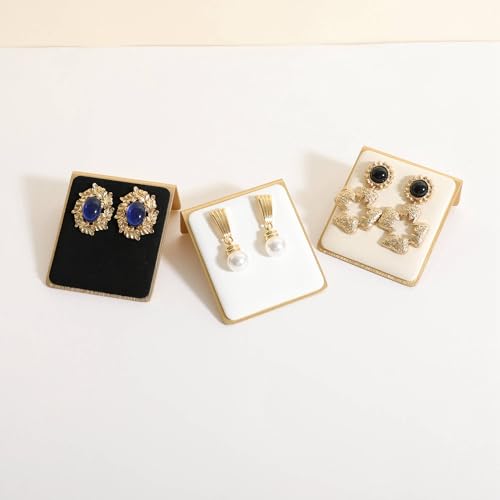 Velvet Earring Display Stand for selling, Small Earrings Storage Board for Jewelry Show, Gold Jewelry studs organizer Holder【White】 - color: White