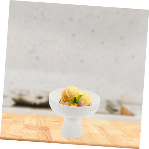 ABOOFAN Nordic Style Ceramic Dessert Bowl White Multi Function Food Serving Bowl for Ice Cream Fruit Salad Creative Design for Parties Family Gatherings Restaurants Photo Props